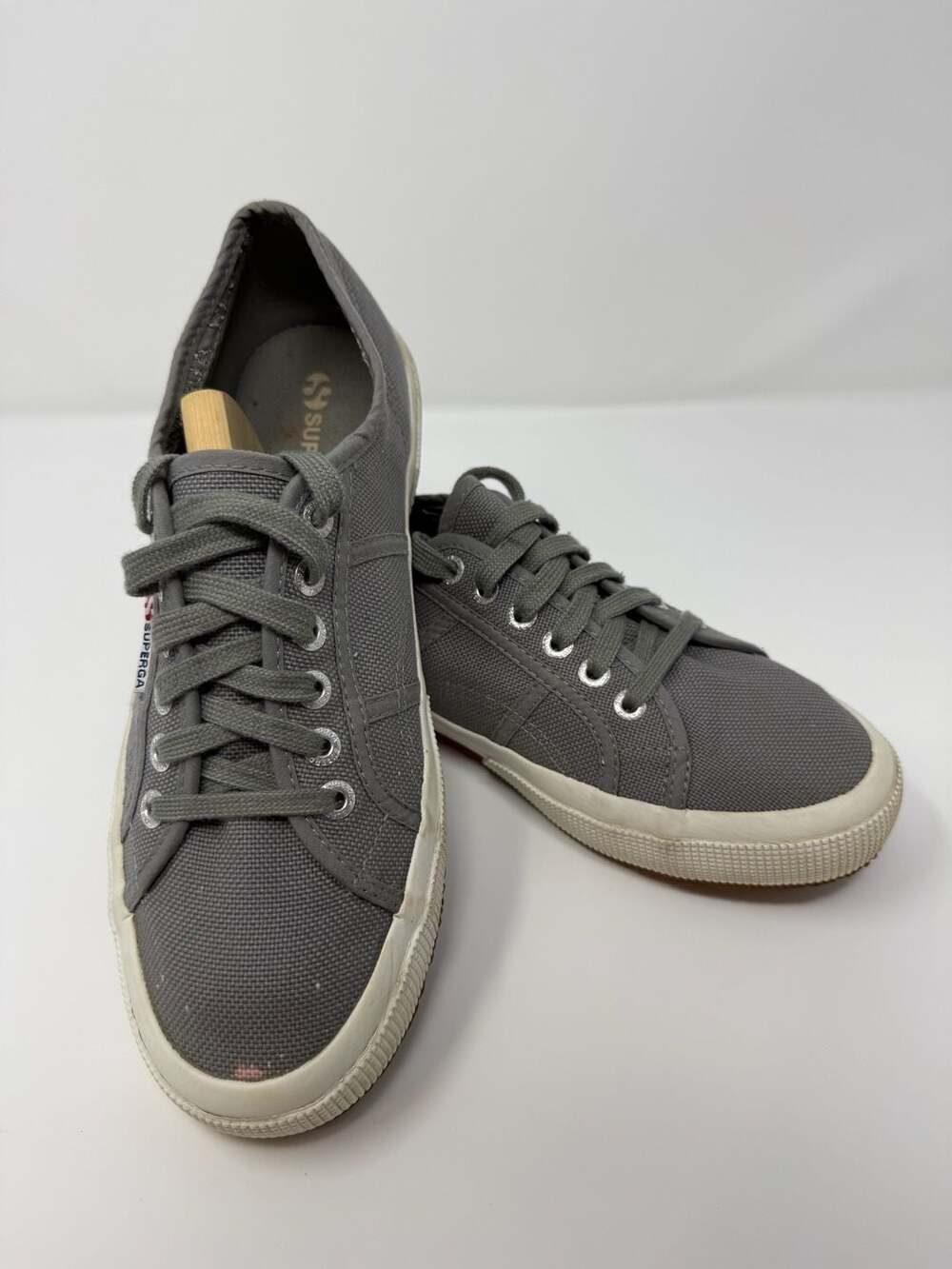 Superga 2750 Cotu Classic Grey Canvas Low Top Casual Sneakers Men’s